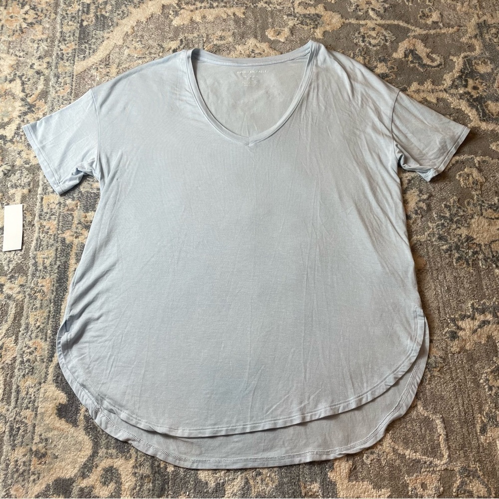 American Eagle Outfitters Gray Relaxed Short Sleeve Tee